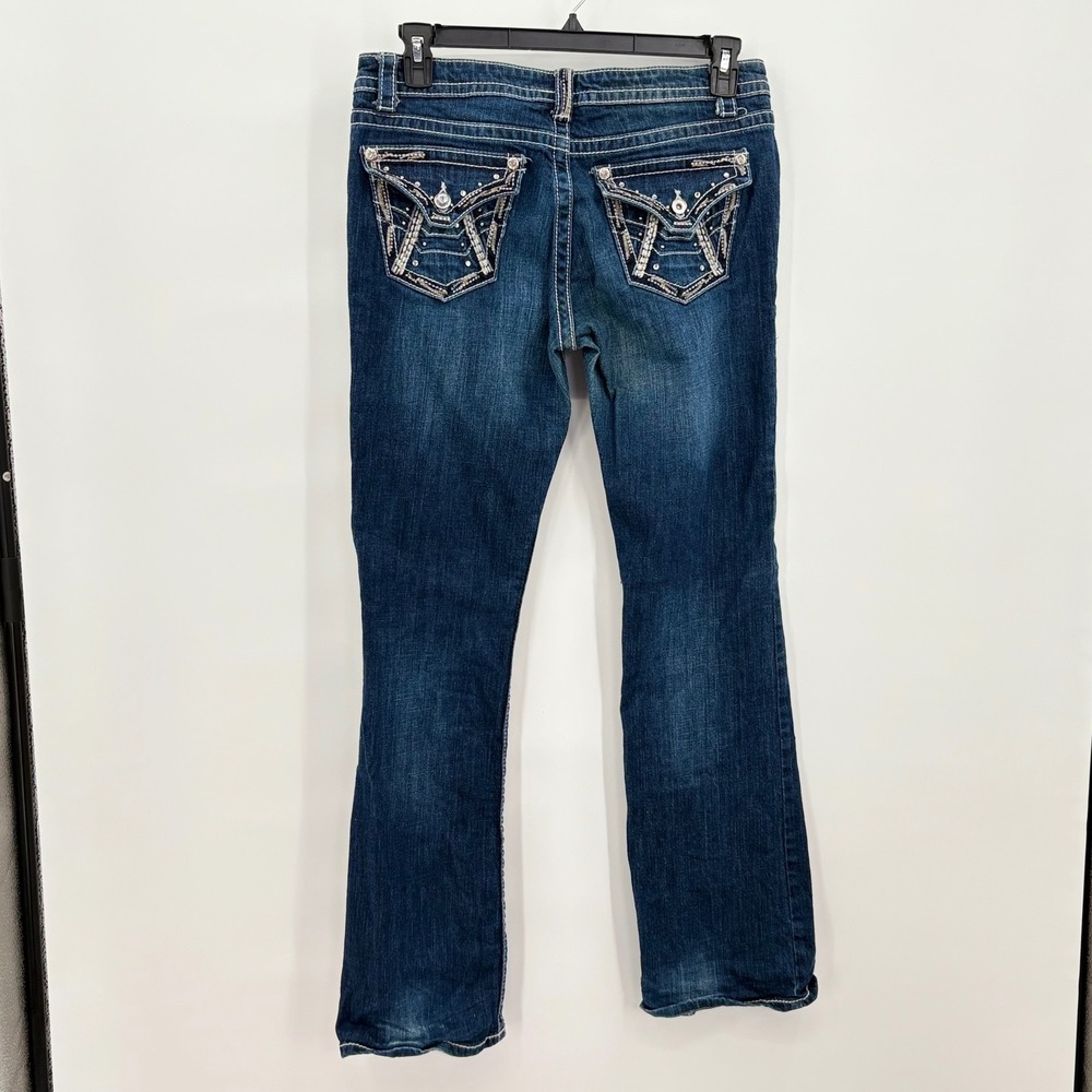 ana A New Approach Womens Bootcut Jeans Dark Wash Embellished Pockets 31/12 Y2K